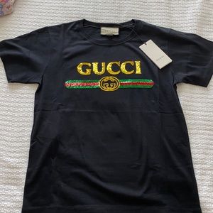 NWT Gucci Logo Sequin T-Shirt